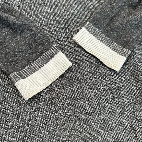 RAG & BONE Grey with Ivory Trim Thermal Crewneck Long Sleeve Sweater Size Medium - Picture 9 of 17